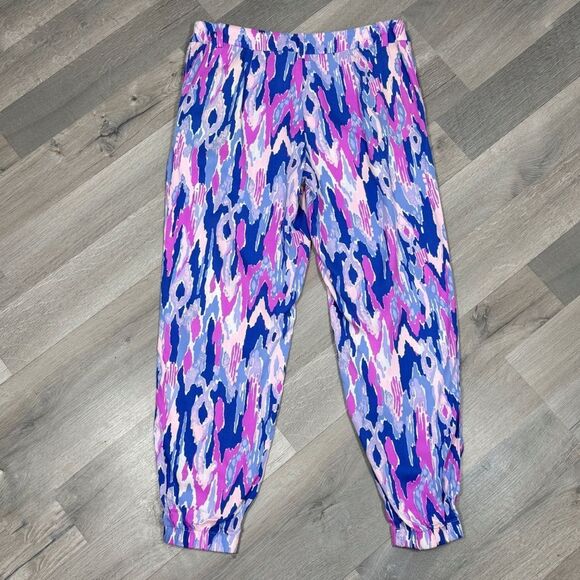 Lilly Pulitzer Amethyst One Too Many Saffron Jogger Pants Purple Pink 2 - Picture 8 of 14